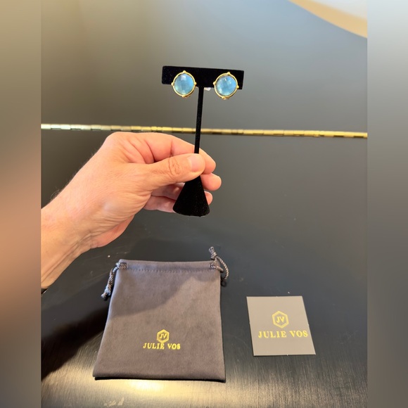 NWT Authentic luxury spring summer rare Julie Vos  Gemstone Statement Earrings - Picture 3 of 17
